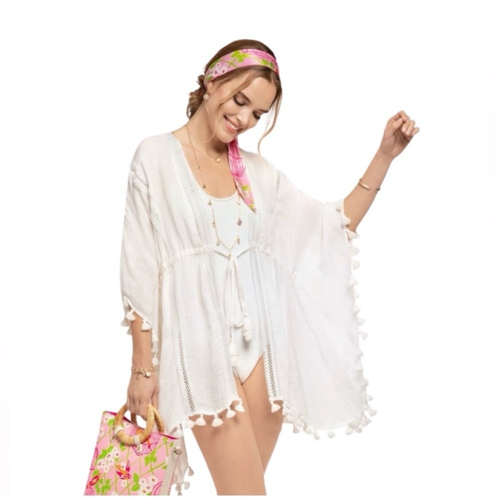 SPARTINA 449 LINEN BLEND BEACH COVER-UP ONE SIZE O/S